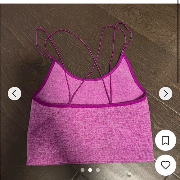 Purple spaghetti strap sports bra top - Picture 2 of 4